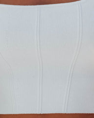 Lara Square Neck Knit Crop Top - Ivory Oshnow