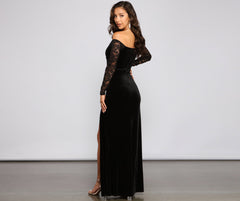 Larsa Formal Velvet And Lace Mermaid Dress Oshnow