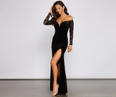 Larsa Formal Velvet And Lace Mermaid Dress Oshnow