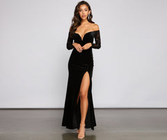 Larsa Formal Velvet And Lace Mermaid Dress Oshnow