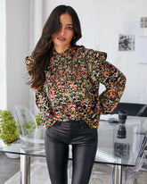 Lasting Lover Floral Smocked Ruffle Blouse Oshnow