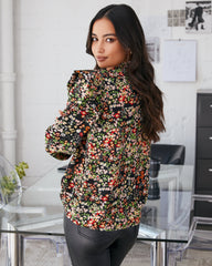 Lasting Lover Floral Smocked Ruffle Blouse Oshnow