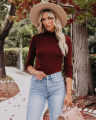 Layer It Mock Neck Knit Top - Cognac Oshnow