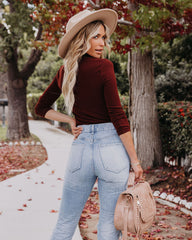 Layer It Mock Neck Knit Top - Cognac Oshnow