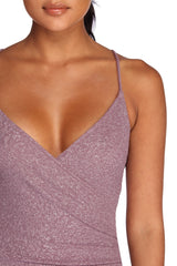 Leann Formal High Slit Glitter Dress Oshnow