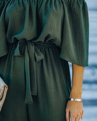 Leiland Off The Shoulder Jumpsuit - Olive Oshnow