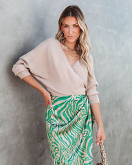 Let It Glow Drape Sweater Bodysuit - Taupe