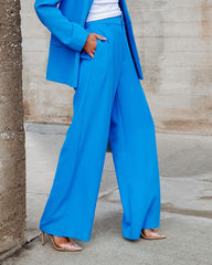Level Up Pocketed Wide Leg Pants - Blue Oshnow