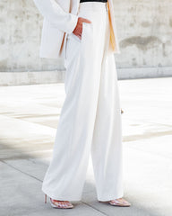 Level Up Pocketed Wide Leg Pants - Ivory Oshnow