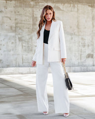 Level Up Pocketed Wide Leg Pants - Ivory Oshnow