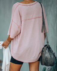 Lewie Unfinished Thermal Tee - Blush Oshnow