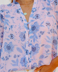 Light Of Day Floral Chiffon Button Down Blouse Oshnow