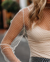 Lights And Music Rhinestone Top - Ivory Oshnow