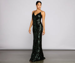Lila Formal Open Back Sequin Mermaid Dress Oshnow