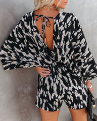 Linden Printed Kimono Romper Oshnow