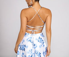 Lindsey Formal Floral High-Slit Dress Oshnow