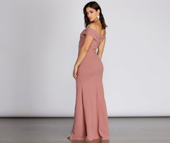 Lisa Marie Formal Pleated Crepe Dress Oshnow