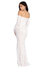 Lizzie Formal Sequin Scroll Dress Oshnow