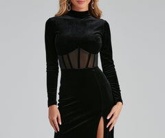 Lizzy Velvet Corset Mermaid Formal Dress Oshnow