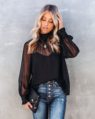 Locket Sheer Ruffle Blouse Oshnow