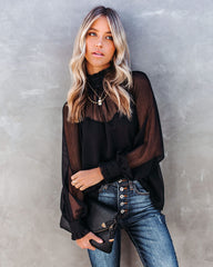 Locket Sheer Ruffle Blouse Oshnow