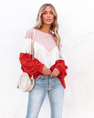 Lola Lightweight Chevron Knit Top Oshnow