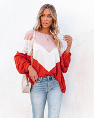 Lola Lightweight Chevron Knit Top Oshnow