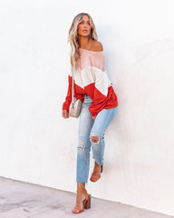 Lola Lightweight Chevron Knit Top Oshnow