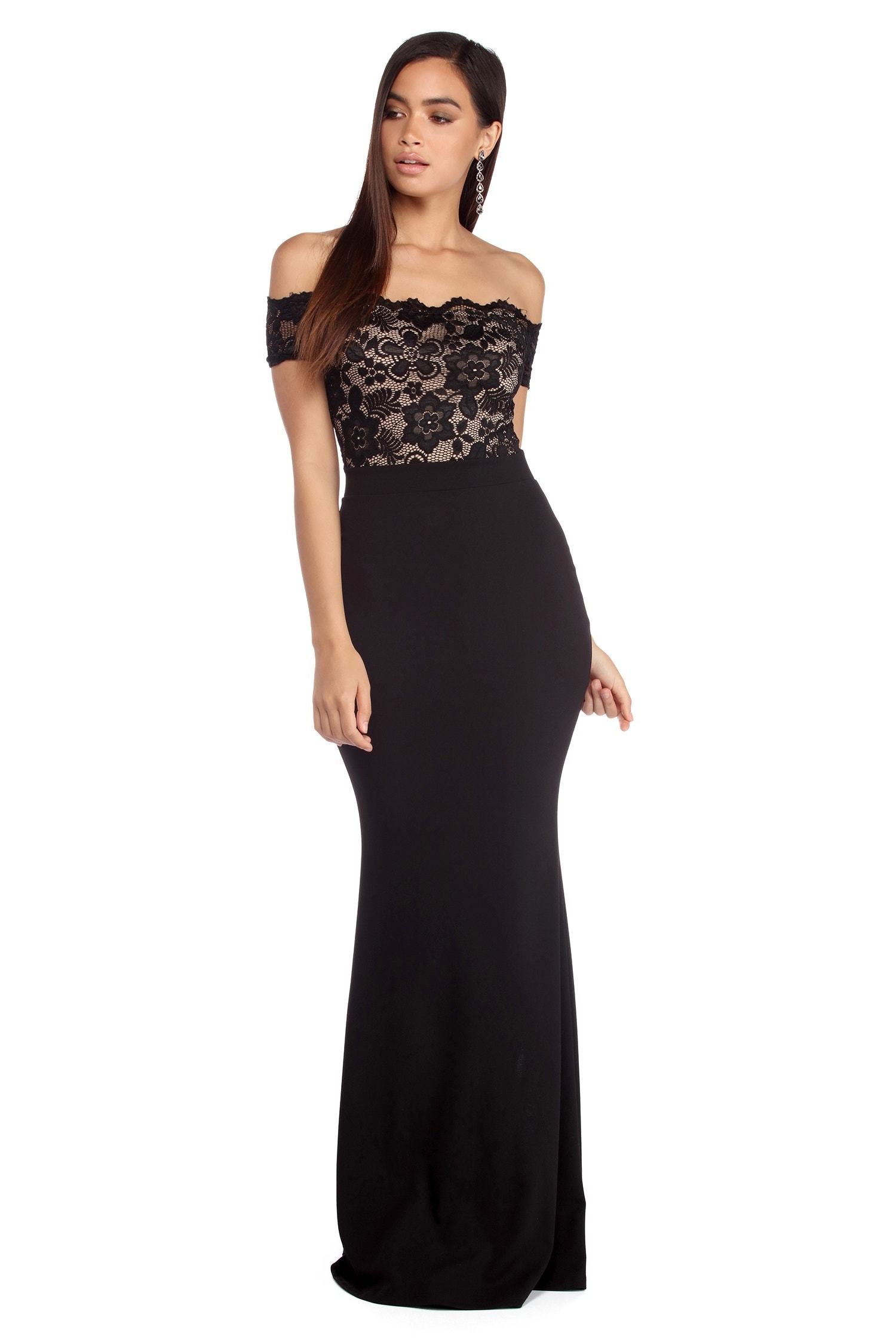 Lola Off The Shoulder Lace Dress Oshnow