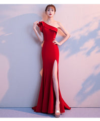 Lola ruffled one-shoulder evening dress Oshnow