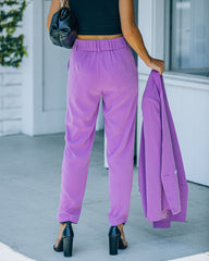 Long Shot Pocketed High Rise Trousers - Lilac Oshnow