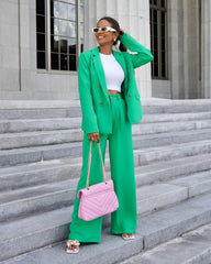 Long Shot Pocketed Wide Leg Pants - Kelly Green Oshnow