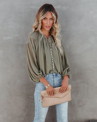 Lookout Button Down Crop Blouse Oshnow