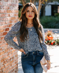 Lost In Your Eyes Printed Blouse - Blue Oshnow