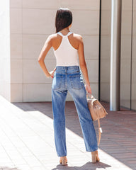 Louella Ribbed Racerback Bodysuit - White Oshnow