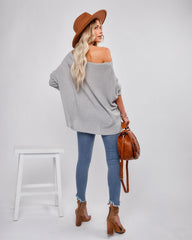 Lovell Boat Neck Thermal Knit Top - Grey Oshnow