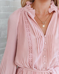 Lovelle Lace Plisse Romper - Dusty Pink Oshnow