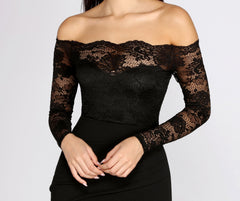 Lovely Look Lace Off Shoulder Mini Dress Oshnow