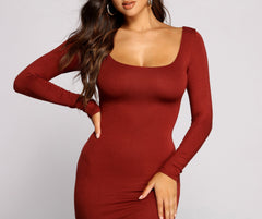 Lovin' Knit Basic Midi Dress Oshnow