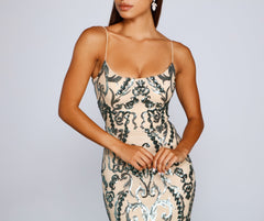 Luana Formal Open Back Sequin Dress Oshnow