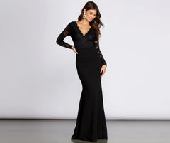 Luciana Formal Lace Mermaid Dress Oshnow