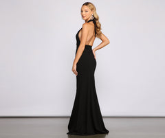 Luna Halter A-Line Formal Dress Oshnow