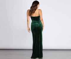 Lydia Formal Velvet Wrap Dress Oshnow