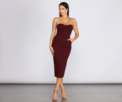 Lyla Formal Crepe Midi Dress Oshnow