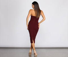 Lyla Formal Crepe Midi Dress Oshnow