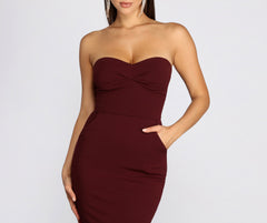 Lyla Formal Crepe Midi Dress Oshnow