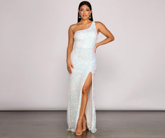 Lyla Formal One Shoulder Sequin Dress Oshnow