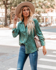 Lynn Satin Button Down Blouse - Jade Oshnow