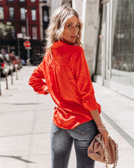Lynn Satin Button Down Blouse - Red Oshnow
