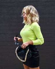 Macie Satin Mini Skirt - Black Oshnow